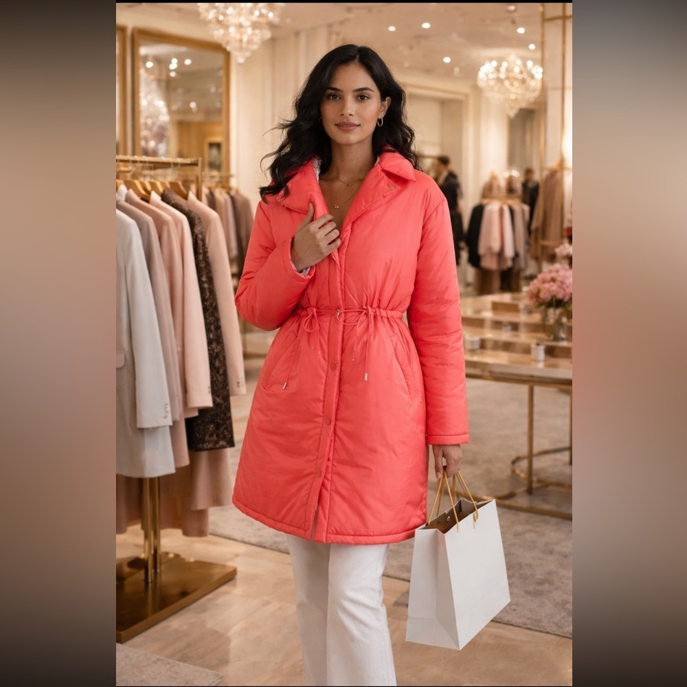 Anthropologie NWT Maeve Cinched Puffer Coat Size M.